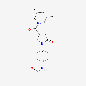 molecular formula C20H27N3O3 B4656415 N-(4-{4-[(3,5-dimethyl-1-piperidinyl)carbonyl]-2-oxo-1-pyrrolidinyl}phenyl)acetamide 