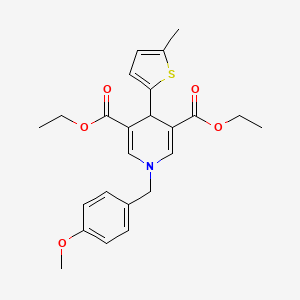molecular formula C24H27NO5S B4656433 diethyl 1-(4-methoxybenzyl)-4-(5-methyl-2-thienyl)-1,4-dihydro-3,5-pyridinedicarboxylate 