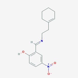 molecular formula C15H18N2O3 B465645 2-({[2-(1-Cyclohexen-1-yl)ethyl]imino}methyl)-4-nitrophenol 