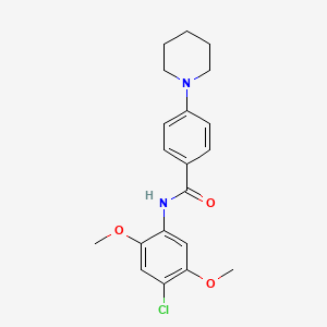 molecular formula C20H23ClN2O3 B4656452 N-(4-chloro-2,5-dimethoxyphenyl)-4-(1-piperidinyl)benzamide 