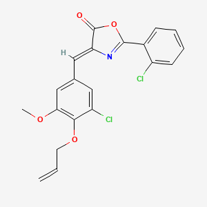 molecular formula C20H15Cl2NO4 B4656457 4-[4-(allyloxy)-3-chloro-5-methoxybenzylidene]-2-(2-chlorophenyl)-1,3-oxazol-5(4H)-one 