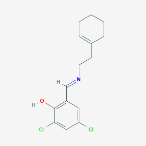 molecular formula C15H17Cl2NO B465648 2,4-Dichloro-6-({[2-(1-cyclohexen-1-yl)ethyl]imino}methyl)phenol 