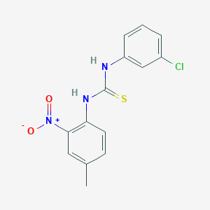 molecular formula C14H12ClN3O2S B4656525 N-(3-chlorophenyl)-N'-(4-methyl-2-nitrophenyl)thiourea 