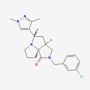 molecular formula C21H25ClN4O B4656530 (3aS*,5S*,9aS*)-2-(3-chlorobenzyl)-5-(1,3-dimethyl-1H-pyrazol-4-yl)hexahydro-7H-pyrrolo[3,4-g]pyrrolizin-1(2H)-one 