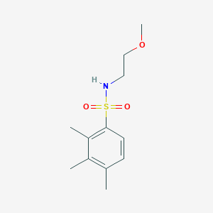 molecular formula C12H19NO3S B4656543 N-(2-methoxyethyl)-2,3,4-trimethylbenzenesulfonamide 