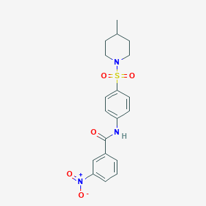 molecular formula C19H21N3O5S B465655 N-{4-[(4-methylpiperidin-1-yl)sulfonyl]phenyl}-3-nitrobenzamide CAS No. 349620-92-4