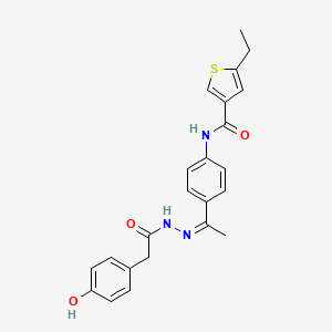 5-ethyl-N-(4-{N-[(4-hydroxyphenyl)acetyl]ethanehydrazonoyl}phenyl)-3-thiophenecarboxamide