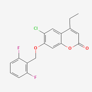 molecular formula C18H13ClF2O3 B4656583 6-chloro-7-[(2,6-difluorobenzyl)oxy]-4-ethyl-2H-chromen-2-one 