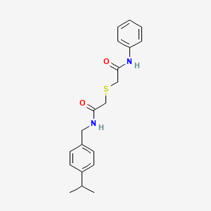 molecular formula C20H24N2O2S B4656589 2-[(2-anilino-2-oxoethyl)thio]-N-(4-isopropylbenzyl)acetamide 