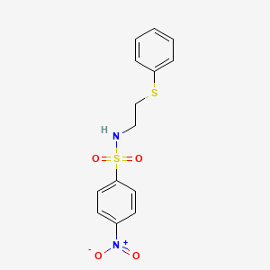 molecular formula C14H14N2O4S2 B4656590 4-nitro-N-[2-(phenylthio)ethyl]benzenesulfonamide 