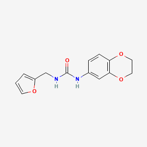 molecular formula C14H14N2O4 B4656597 N-(2,3-dihydro-1,4-benzodioxin-6-yl)-N'-(2-furylmethyl)urea 