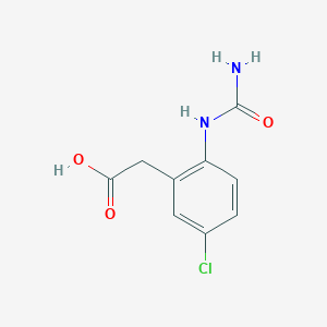 molecular formula C9H9ClN2O3 B046566 2-(5-氯-2-脲基苯基)乙酸 CAS No. 100666-71-5