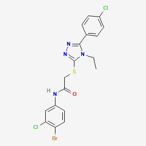 molecular formula C18H15BrCl2N4OS B4656623 N-(4-bromo-3-chlorophenyl)-2-{[5-(4-chlorophenyl)-4-ethyl-4H-1,2,4-triazol-3-yl]thio}acetamide 