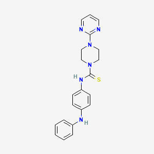molecular formula C21H22N6S B4656644 N-(4-anilinophenyl)-4-(2-pyrimidinyl)-1-piperazinecarbothioamide 
