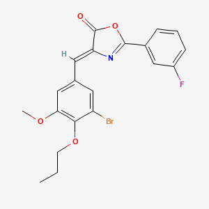 molecular formula C20H17BrFNO4 B4656645 4-(3-bromo-5-methoxy-4-propoxybenzylidene)-2-(3-fluorophenyl)-1,3-oxazol-5(4H)-one 