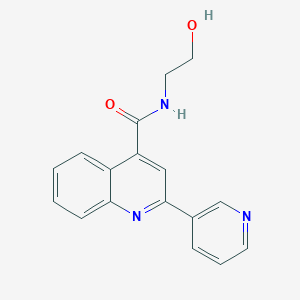 molecular formula C17H15N3O2 B4656659 N-(2-hydroxyethyl)-2-(3-pyridinyl)-4-quinolinecarboxamide 