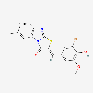 molecular formula C19H15BrN2O3S B4656667 2-(3-bromo-4-hydroxy-5-methoxybenzylidene)-6,7-dimethyl[1,3]thiazolo[3,2-a]benzimidazol-3(2H)-one 