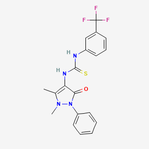 molecular formula C19H17F3N4OS B4656672 N-(1,5-dimethyl-3-oxo-2-phenyl-2,3-dihydro-1H-pyrazol-4-yl)-N'-[3-(trifluoromethyl)phenyl]thiourea 