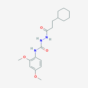 molecular formula C18H27N3O4 B4656675 2-(3-cyclohexylpropanoyl)-N-(2,4-dimethoxyphenyl)hydrazinecarboxamide 