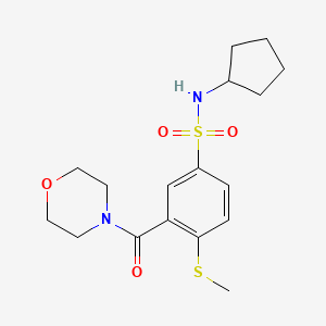molecular formula C17H24N2O4S2 B4656678 N-cyclopentyl-4-(methylthio)-3-(4-morpholinylcarbonyl)benzenesulfonamide 