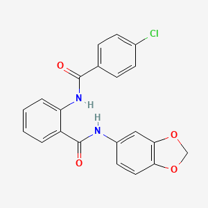 molecular formula C21H15ClN2O4 B4656685 N-1,3-benzodioxol-5-yl-2-[(4-chlorobenzoyl)amino]benzamide 