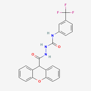 molecular formula C22H16F3N3O3 B4656760 N-[3-(trifluoromethyl)phenyl]-2-(9H-xanthen-9-ylcarbonyl)hydrazinecarboxamide 