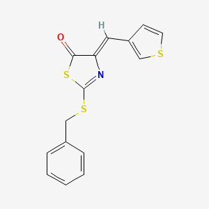 molecular formula C15H11NOS3 B4656795 2-(benzylthio)-4-(3-thienylmethylene)-1,3-thiazol-5(4H)-one 