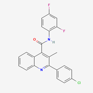 molecular formula C23H15ClF2N2O B4656805 2-(4-chlorophenyl)-N-(2,4-difluorophenyl)-3-methyl-4-quinolinecarboxamide 