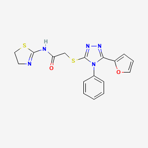 molecular formula C17H15N5O2S2 B4656809 N-(4,5-dihydro-1,3-thiazol-2-yl)-2-{[5-(2-furyl)-4-phenyl-4H-1,2,4-triazol-3-yl]thio}acetamide 