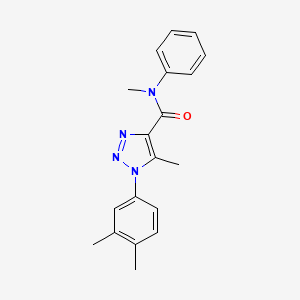 molecular formula C19H20N4O B4656813 1-(3,4-dimethylphenyl)-N,5-dimethyl-N-phenyl-1H-1,2,3-triazole-4-carboxamide 