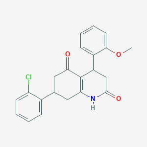 molecular formula C22H20ClNO3 B4656826 7-(2-chlorophenyl)-4-(2-methoxyphenyl)-4,6,7,8-tetrahydro-2,5(1H,3H)-quinolinedione 