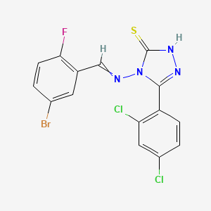 4-[(5-bromo-2-fluorobenzylidene)amino]-5-(2,4-dichlorophenyl)-4H-1,2,4-triazole-3-thiol