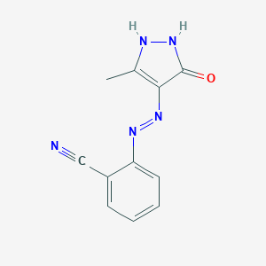 molecular formula C11H9N5O B465686 2-[(3-Methyl-5-oxo-4-pyrazolyl)hydrazo]benzonitrile 