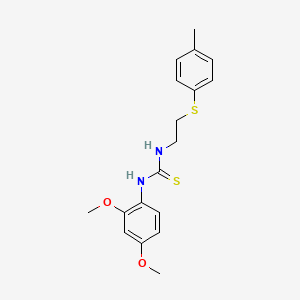 molecular formula C18H22N2O2S2 B4656860 N-(2,4-dimethoxyphenyl)-N'-{2-[(4-methylphenyl)thio]ethyl}thiourea 