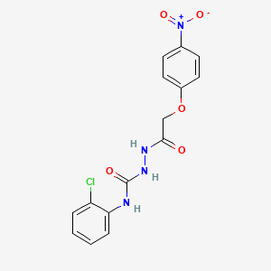 molecular formula C15H13ClN4O5 B4656867 N-(2-chlorophenyl)-2-[(4-nitrophenoxy)acetyl]hydrazinecarboxamide 