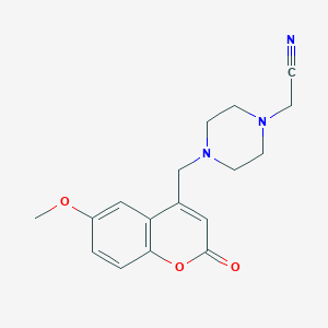 molecular formula C17H19N3O3 B4656873 2-{4-[(6-METHOXY-2-OXO-2H-CHROMEN-4-YL)METHYL]PIPERAZIN-1-YL}ACETONITRILE 