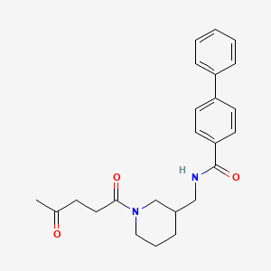 molecular formula C24H28N2O3 B4656889 N-{[1-(4-oxopentanoyl)-3-piperidinyl]methyl}-4-biphenylcarboxamide 