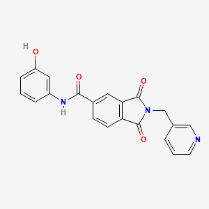 N-(3-hydroxyphenyl)-1,3-dioxo-2-(3-pyridinylmethyl)-5-isoindolinecarboxamide