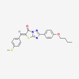 molecular formula C22H21N3O2S2 B4656923 2-(4-butoxyphenyl)-5-[4-(methylthio)benzylidene][1,3]thiazolo[3,2-b][1,2,4]triazol-6(5H)-one 