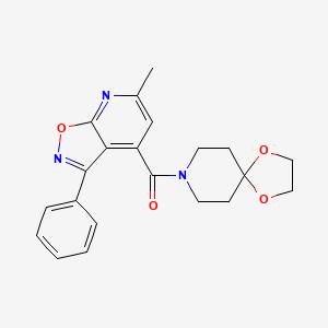 molecular formula C21H21N3O4 B4656927 8-[(6-methyl-3-phenylisoxazolo[5,4-b]pyridin-4-yl)carbonyl]-1,4-dioxa-8-azaspiro[4.5]decane 