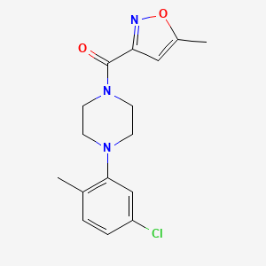 molecular formula C16H18ClN3O2 B4656951 1-(5-chloro-2-methylphenyl)-4-[(5-methyl-3-isoxazolyl)carbonyl]piperazine 