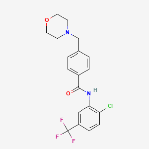 molecular formula C19H18ClF3N2O2 B4656956 N-[2-chloro-5-(trifluoromethyl)phenyl]-4-(4-morpholinylmethyl)benzamide 