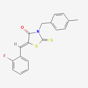 molecular formula C18H14FNOS2 B4656975 5-(2-fluorobenzylidene)-3-(4-methylbenzyl)-2-thioxo-1,3-thiazolidin-4-one 