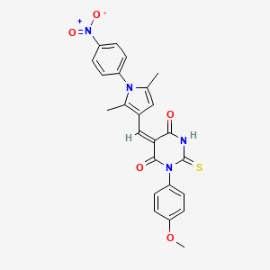 5-{[2,5-dimethyl-1-(4-nitrophenyl)-1H-pyrrol-3-yl]methylene}-1-(4-methoxyphenyl)-2-thioxodihydro-4,6(1H,5H)-pyrimidinedione