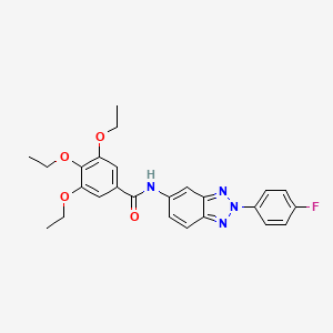 molecular formula C25H25FN4O4 B4657008 3,4,5-triethoxy-N-[2-(4-fluorophenyl)-2H-1,2,3-benzotriazol-5-yl]benzamide 