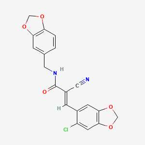 molecular formula C19H13ClN2O5 B4657016 N-(1,3-benzodioxol-5-ylmethyl)-3-(6-chloro-1,3-benzodioxol-5-yl)-2-cyanoacrylamide 