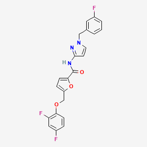 molecular formula C22H16F3N3O3 B4657023 5-[(2,4-difluorophenoxy)methyl]-N-[1-(3-fluorobenzyl)-1H-pyrazol-3-yl]-2-furamide 