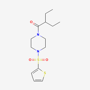 molecular formula C14H22N2O3S2 B4657028 1-(2-ethylbutanoyl)-4-(2-thienylsulfonyl)piperazine 