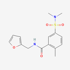 molecular formula C15H18N2O4S B4657048 5-[(dimethylamino)sulfonyl]-N-(2-furylmethyl)-2-methylbenzamide 