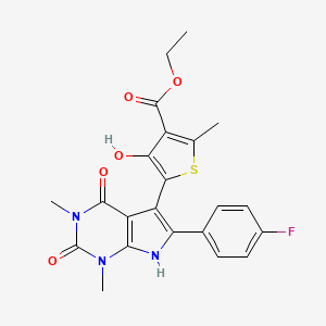 ethyl 5-[6-(4-fluorophenyl)-1,3-dimethyl-2,4-dioxo-2,3,4,7-tetrahydro-1H-pyrrolo[2,3-d]pyrimidin-5-yl]-4-hydroxy-2-methylthiophene-3-carboxylate